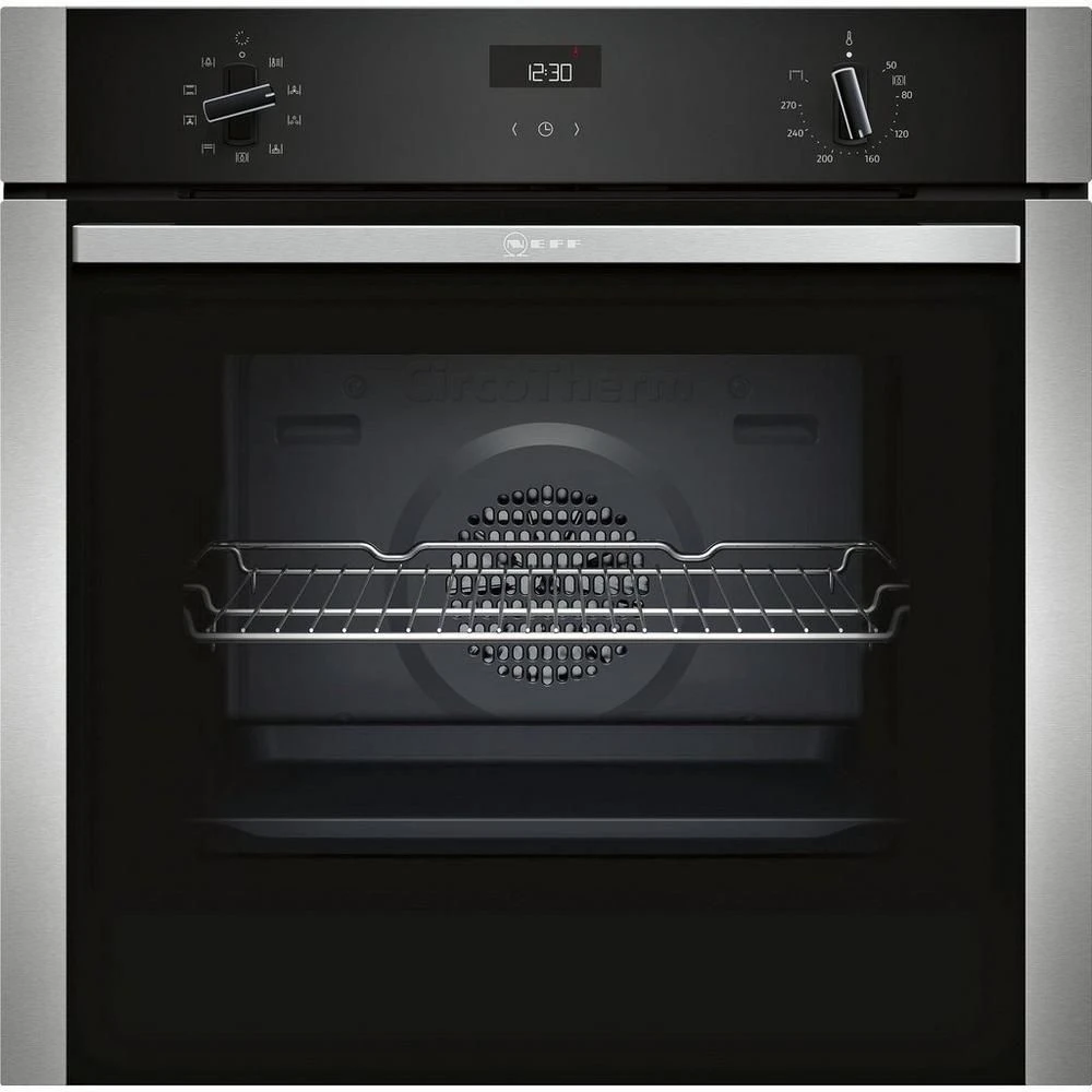 Neff B1ACE4HN0B Electric CircoTherm Single Oven - BLACK/STEEL
