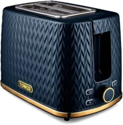 Tower T20054MNB Empire 2 Slice Toaster - Midnight Blue
