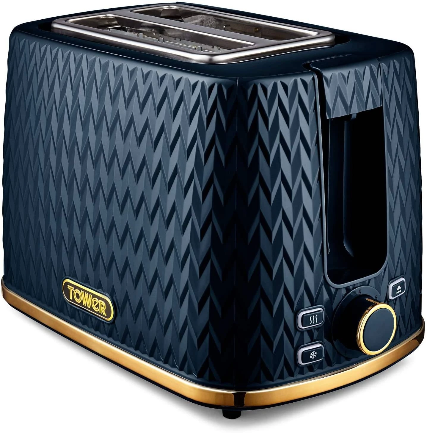 Tower T20054MNB Empire 2 Slice Toaster - Midnight Blue