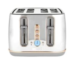Haden Dorchester 204868 Chrome & Rose Gold 4 Slot Toaster