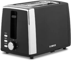 Tower T20072BLKBF Ash Black 2 Slot Toaster