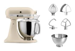 KitchenAid 5KSM175PSBFL 4.8L Artisan Stand Mixer - Fresh Linen
