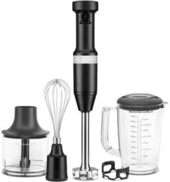 KitchenAid 5KHBV83BBM Corded Hand Blender + Accessories - Matte Black