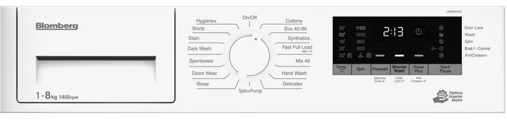 Bosch Blomberg LWI284410 8kg 1400 Spin Integrated Washing Machine With Fast Full Load - White - Image 2