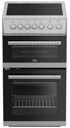 Beko EDVC503S 50cm Double Oven Electric Cooker With Ceramic Hob - Silver