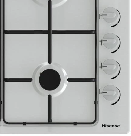 Hisense GM642XSUK 58cm Gas Hob - Stainless Steel