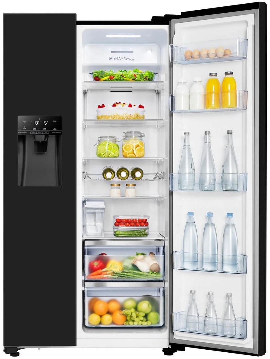 Hisense RS694N4TBF 91cm Frost Free American Style Fridge Freezer - Black - Image 2