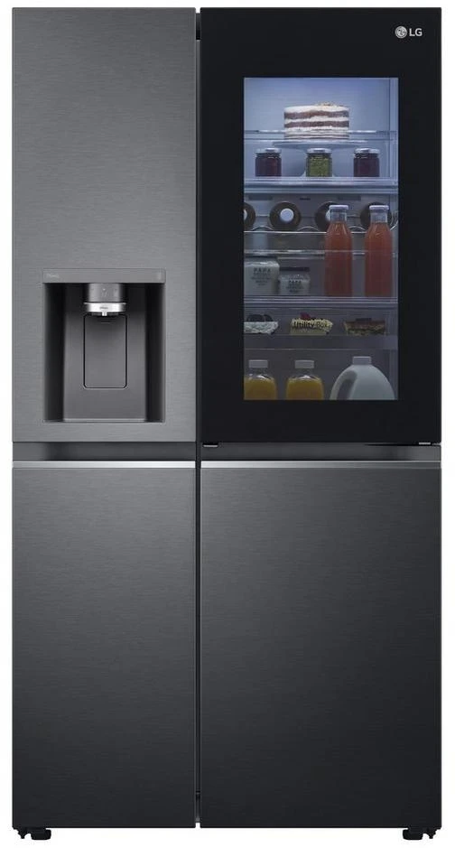 LG GSXV90MCAE Frost Free American Style Fridge Freezer - Matt Black - Image 2