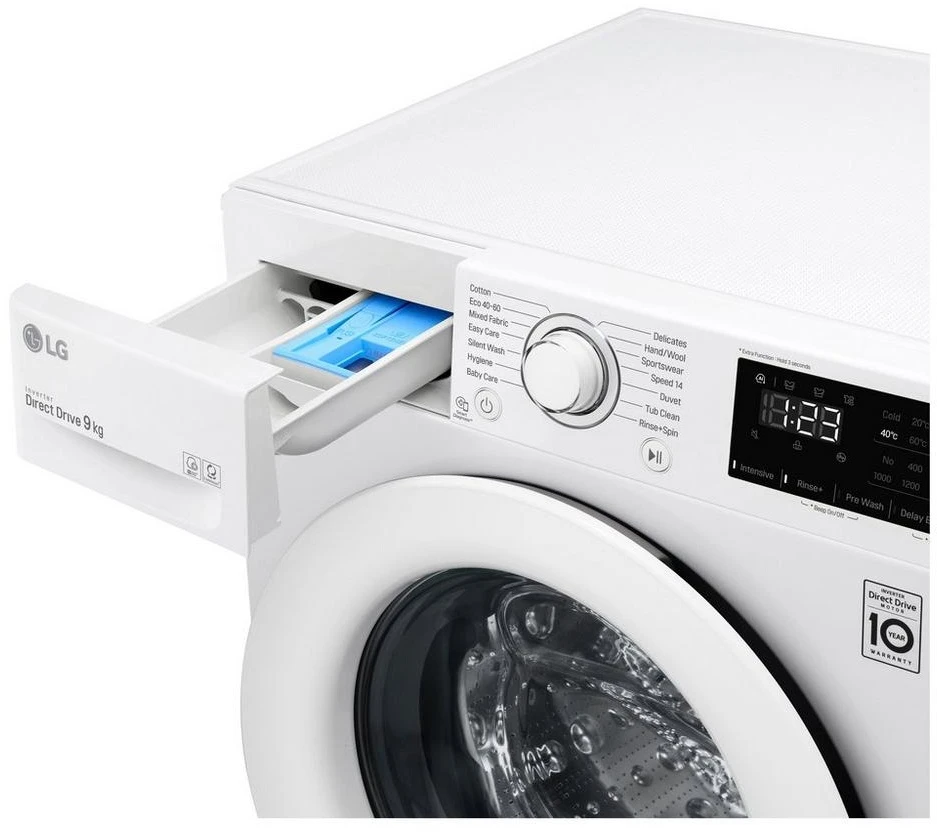 LG F4V309WNW 9kg 1400 Spin Washing Machine - White - Image 2