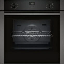 Neff B3ACE4HG0B 59.4cm Built In Electric Single Oven - Black With Graphite Trim