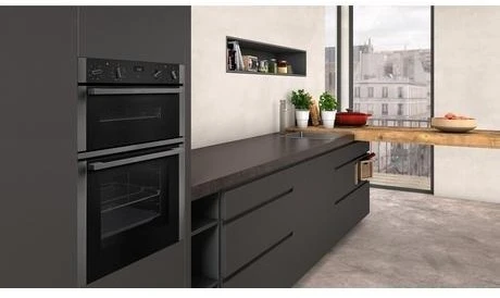 Neff U1ACE2HG0B 59.4cm Built In Electric Double Oven - Black With Graphite Trim - Image 3
