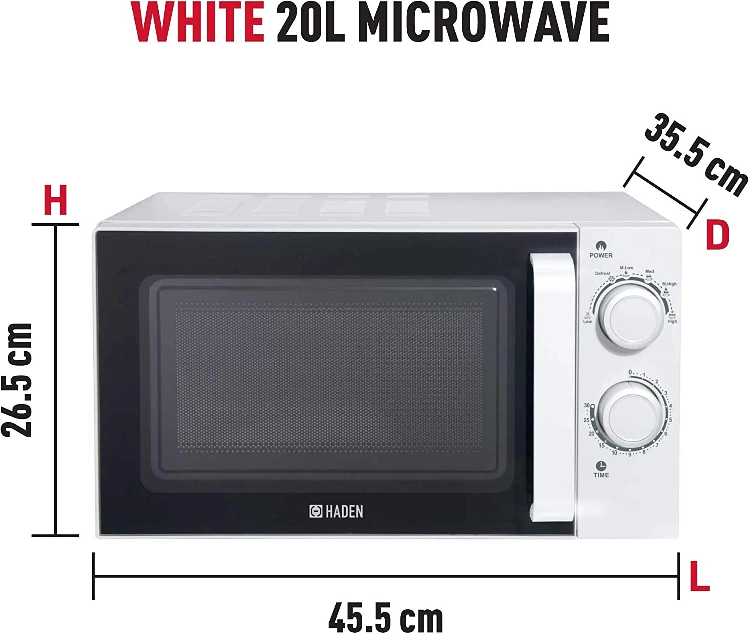 Haden 193926 Solo Microwave - White - Image 2